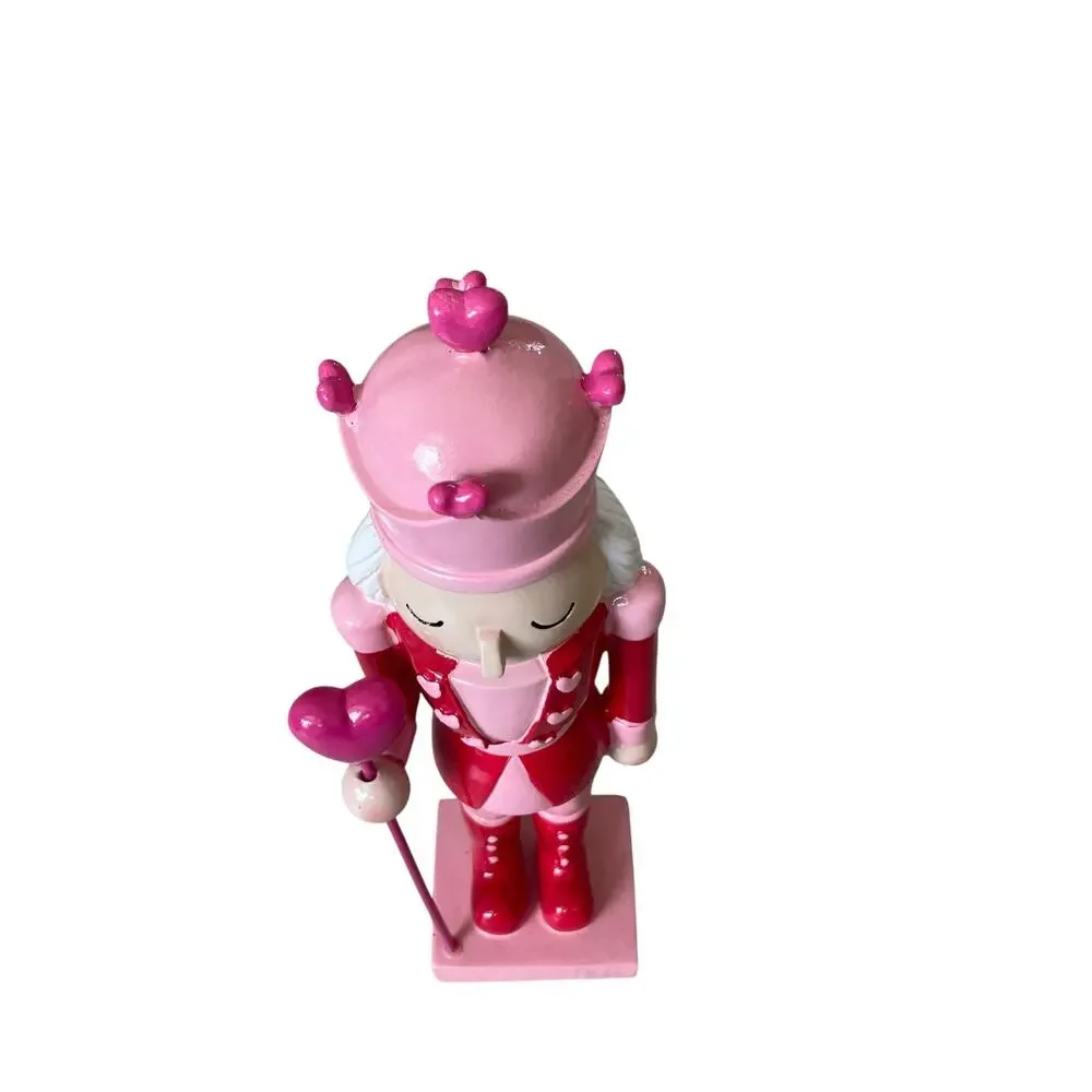 Cupcakes & Cashmere Wooden Heart Nutcracker 12.5in Pink & Red Valentines Decor